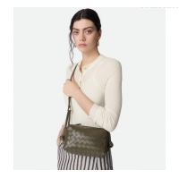 Luxury Cheap Bottega Veneta Small Loop Cross-Body Bag in Intrecciato Leather 796615 Sulfur Yellow 2025