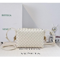 Low Cost Bottega Veneta Loop Camera Bag in Intrecciato Leather 723548 White 2025