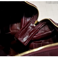 Luxury Discount Bottega Veneta Loop Camera Bag in Intrecciato Leather 723548 Burgundy 2025