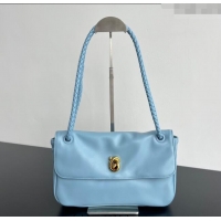 Famous Brand Bottega Veneta Madison bag in Supple Lambskin 836296 Ice Blue 2025