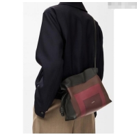 Top Quality Loewe x Albers Medium Flamenco clutch in nappa calfskin 262587 Black/Burgundy 2025