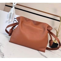 Affordable Price Loewe x Albers Medium Flamenco clutch in nappa calfskin 262587 Caramel Brown/Bright Green 2025