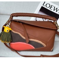 Best Price Loewe Small Puzzle Edge Landscape bag in nappa calfskin L5008 Pecan Brown 2025 (No Charm)