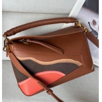 Best Price Loewe Small Puzzle Edge Landscape bag in nappa calfskin L5008 Pecan Brown 2025 (No Charm)