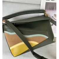 Well Crafted Loewe Small Puzzle Edge Landscape bag in nappa calfskin L5008 Bottle Green 2025 (No Charm)