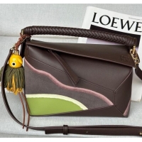 Spot Bulk Loewe Small Puzzle Edge Landscape bag in nappa calfskin L5008 Chocolate Brown 2025 (No Charm)