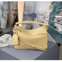 Top Quality Loewe Small Featherlight Puzzle bag In Nappa Lambskin L5011 Dark Butter Yellow 2025
