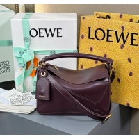 Good Product Loewe Small Featherlight Puzzle bag in nappa lambskin L5011 Dark Burgundy 2025