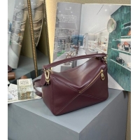 Good Product Loewe Small Featherlight Puzzle bag in nappa lambskin L5011 Dark Burgundy 2025