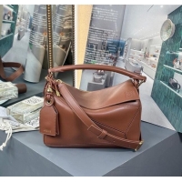Good Looking Loewe Small Featherlight Puzzle Bag In Nappa Lambskin L5011 Pecan Brown 2025