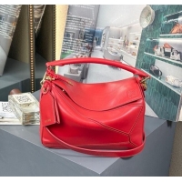 Luxury Classic Loewe Small Featherlight Puzzle Bag In Nappa Lambskin L5011 Red 2025