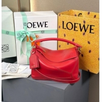 Luxury Classic Loewe Small Featherlight Puzzle Bag In Nappa Lambskin L5011 Red 2025