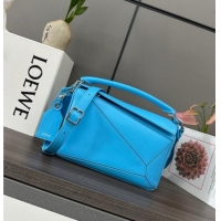 Inexpensive Loewe Small Featherlight Puzzle Bag In Nappa Lambskin L5011 Light Blue 2025