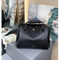 Luxury Classic Loewe Medium Madrid Bag In Supple Grained Calfskin 052451 Black 2025