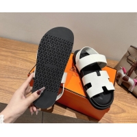 Most Popular Hermes Genius Strap Sandals in Grained Leather White 2025 H082011 0820163