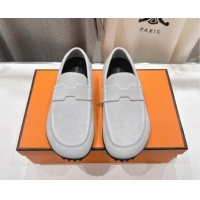 Affordable Price Hermes Lazy Loafers in Suede H090804 Beige