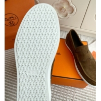 Promotional Hermes Job Loafers in Suede H090809 Brown