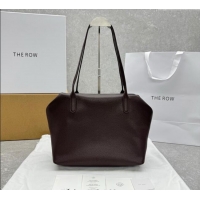 Top Grade The Row Henri Shoulder Bag in Grained Leather 1884 Chocolate Brown 2025