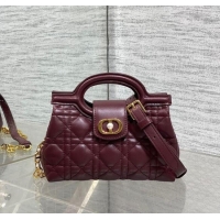 Famous Brand Dior Jolie Top Handle Mini Bag S3123 Burgundy 2025