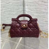 Famous Brand Dior Jolie Top Handle Mini Bag S3123 Burgundy 2025