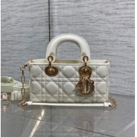 Good Taste Dior Mini Lady D-Joy Bag in Cannage Lambskin M0636 White 2025