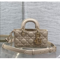 Luxury Cheap Dior Mini Lady D-Joy Bag in Cannage Lambskin M0636 Light Beige 2025