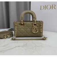 Best Quality Dior Mini Lady D-Joy Bag in Cannage Lambskin M0636 Milk Tea 2025