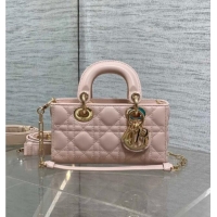 Buy Fashionable Dior Mini Lady D-Joy Bag in Cannage Lambskin M0636 Powder Pink 2025