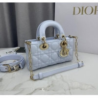 Luxury Discount Dior Mini Lady D-Joy Bag in Cannage Lambskin M0636 Ice Blue 2025