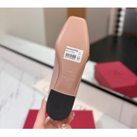 Best Grade Valentino Preshoes Mary-Jane Ballerinas Flat with Jeweled Button in Nappa Leather Light Pink 0821008 