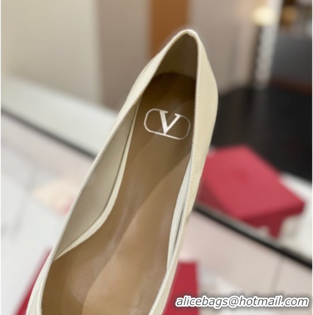 Best Grade Valentino VLogo Signature Flat Shoes in Patent Calfskin White 2025 VA082104