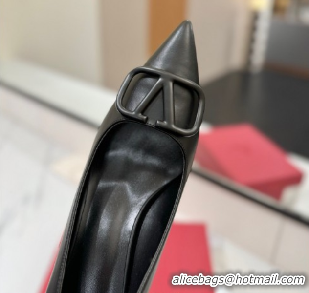Best Product Valentino VLogo Signature Pumps 7.5cm in Calfskin Leather All Black 2025 VA082104