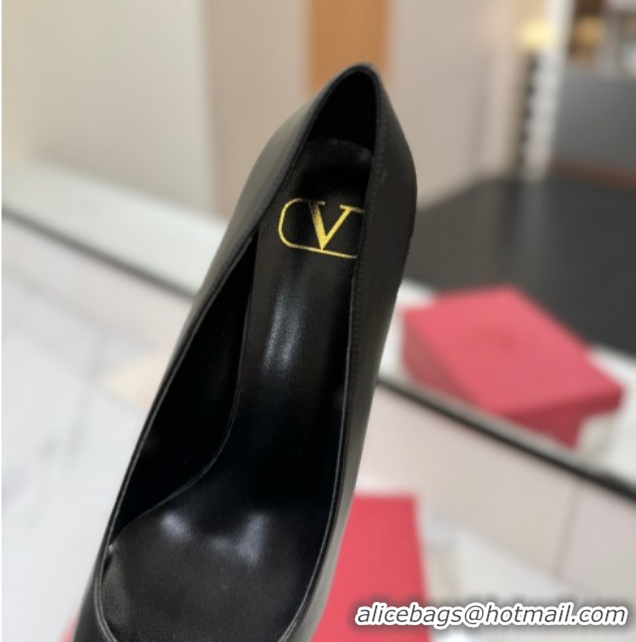 Best Product Valentino VLogo Signature Pumps 7.5cm in Calfskin Leather All Black 2025 VA082104