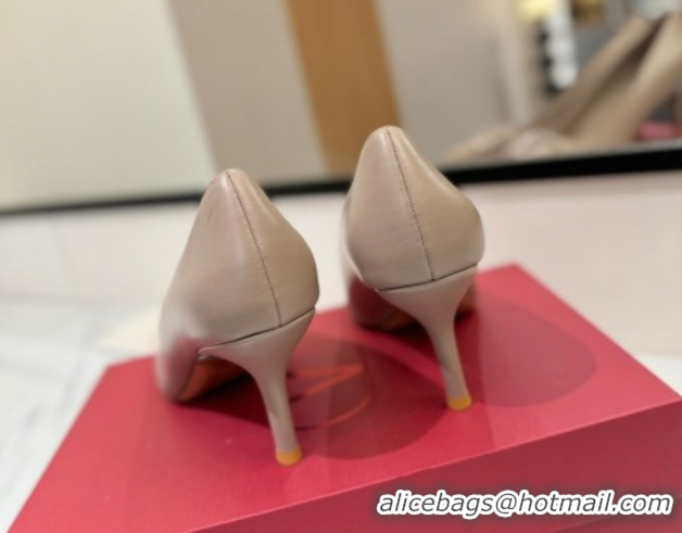 Popular Style Valentino VLogo Signature Pumps 7.5cm in Calfskin Leather Light Pink 2025 VA082104