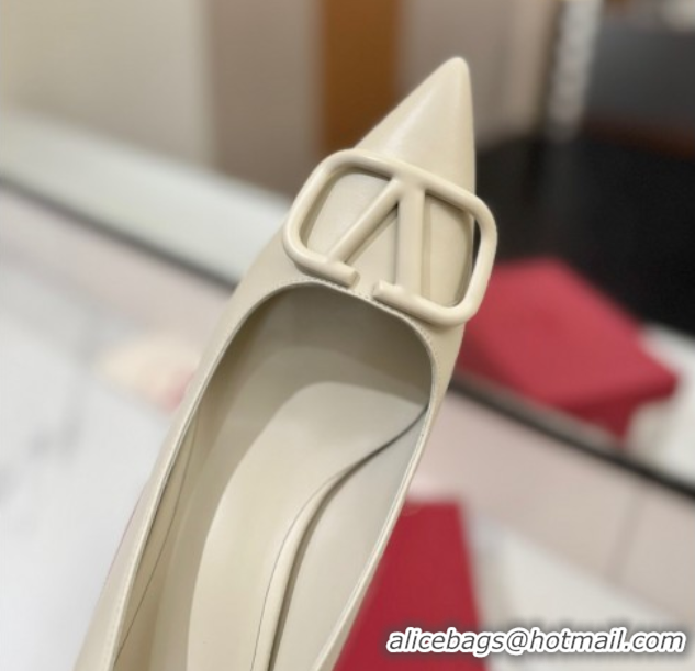 Good Product Valentino VLogo Signature Pumps 7.5cm in Calfskin Leather All White 2025 VA082104