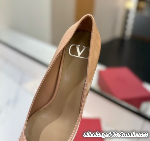 Pretty Style Valentino VLogo Signature Pumps 7.5cm in Patent Calfskin Pale Pink 2025 VA082104