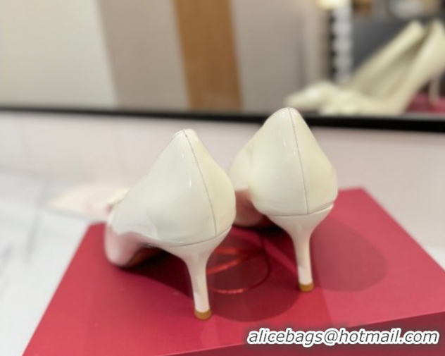Top Grade Valentino VLogo Signature Pumps 7.5cm in Patent Calfskin White 2025 VA082104