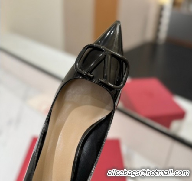 Good Looking Valentino VLogo Signature Pumps 7.5cm in Patent Calfskin All Black 2025 VA082104