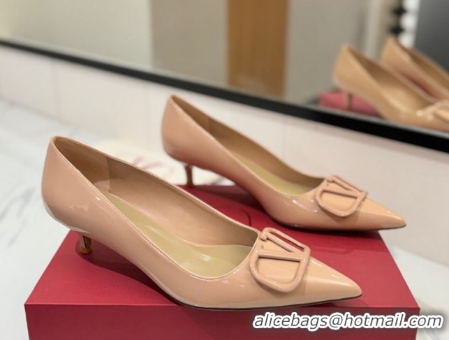 Durable Valentino VLogo Signature Pumps 4.5cm in Patent Calfskin Pale Pink 2025 VA082104