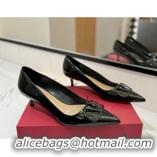 Big Discount Valentino VLogo Signature Pumps 4.5cm in Patent Calfskin Black 2025 VA082104