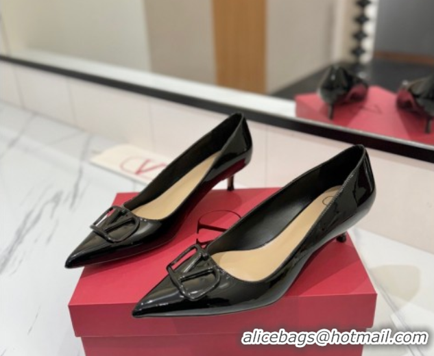 Big Discount Valentino VLogo Signature Pumps 4.5cm in Patent Calfskin Black 2025 VA082104