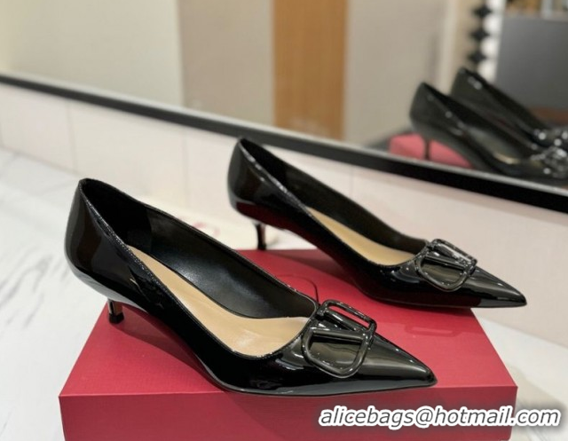Big Discount Valentino VLogo Signature Pumps 4.5cm in Patent Calfskin Black 2025 VA082104