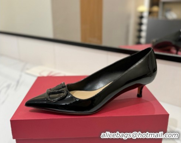 Big Discount Valentino VLogo Signature Pumps 4.5cm in Patent Calfskin Black 2025 VA082104