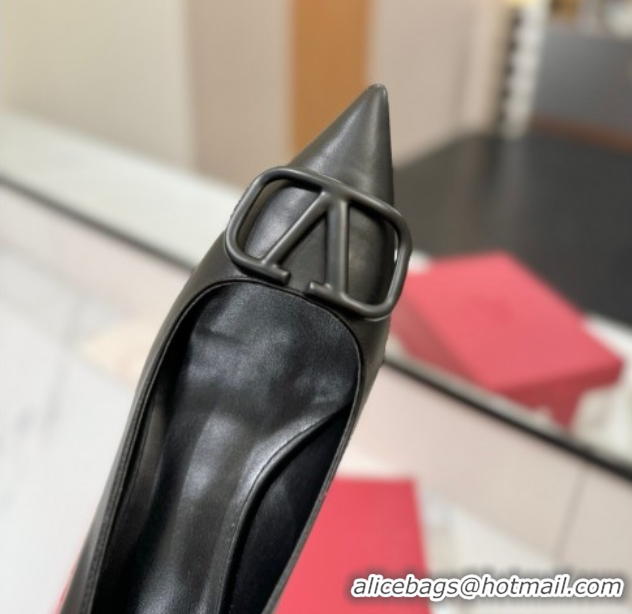 Sumptuous Valentino VLogo Signature Pumps 4.5cm in Calfskin Leather All Black 2025 VA082104