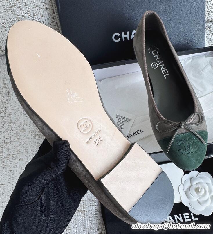 ​Luxury Cheap Chanel Suede Classic Ballet Flat 322048 Green