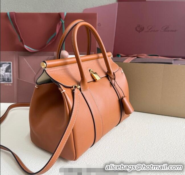 Famous Brand Loro Piana Loom Top Handle bag L25 in Smooth Calfskin Leather 0925 Brown 2025