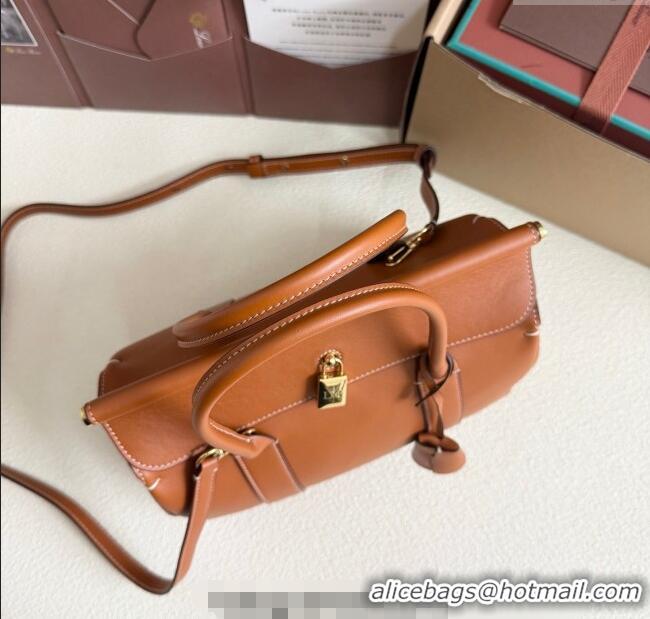 Famous Brand Loro Piana Loom Top Handle bag L25 in Smooth Calfskin Leather 0925 Brown 2025
