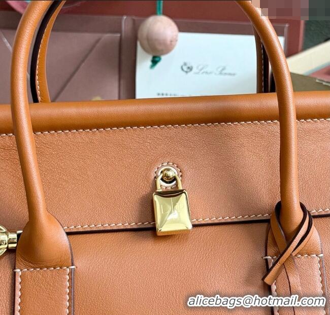 Famous Brand Loro Piana Loom Top Handle bag L25 in Smooth Calfskin Leather 0925 Brown 2025