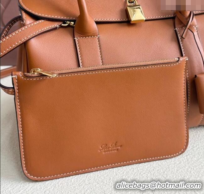 Famous Brand Loro Piana Loom Top Handle bag L25 in Smooth Calfskin Leather 0925 Brown 2025