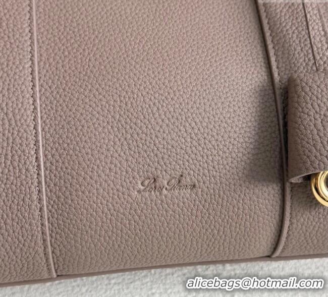 Low Cost Loro Piana Loom Top Handle bag L25 in Grained Calfskin Leather 0925 Rock Grey 2025